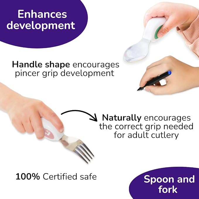 doddl Toddler Utensils, Ergonomic Fork and Spoon Set - Image 6
