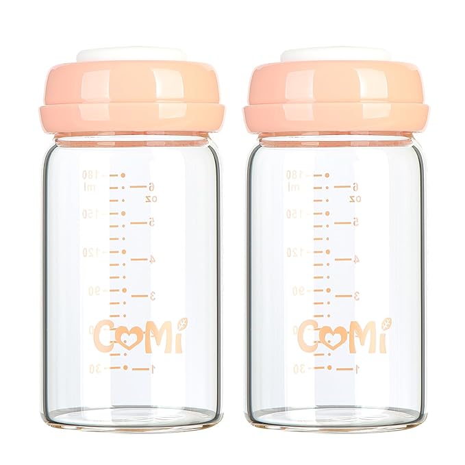 COMI Wide Neck Glass Breastmilk Collection n Storage Bottle, 6oz by COMI