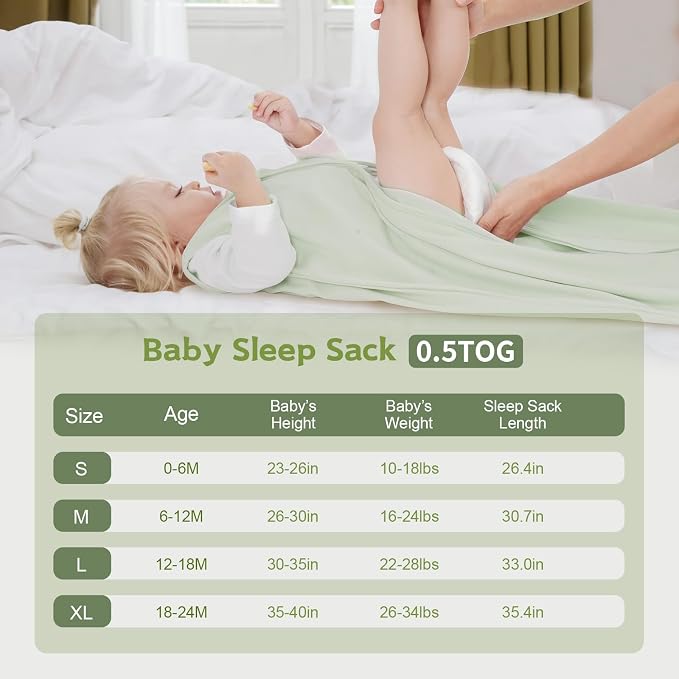 Baby Sleep Sack 12-18 Months Baby Wearable Blanket 100% Cotton TOG 0.5 2-Way - Image 5