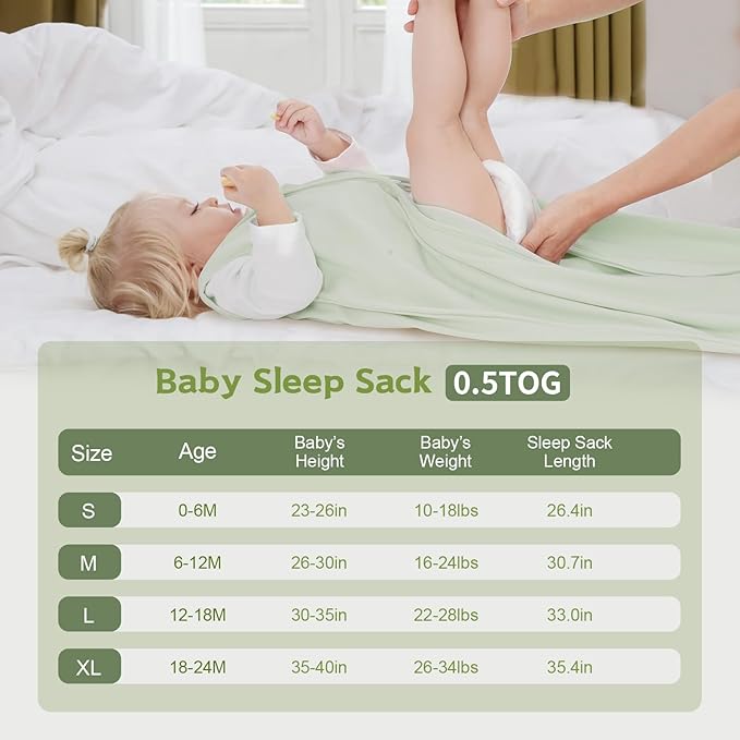 Baby Sleep Sack 6-12 Months, 100% Cotton TOG 0.5 Wearable Blanket - Image 5