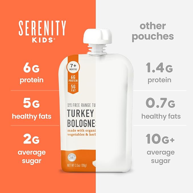 Serenity Kids 7+ Month Turkey Bolognese Bone Broth Baby Food Puree - Image 7