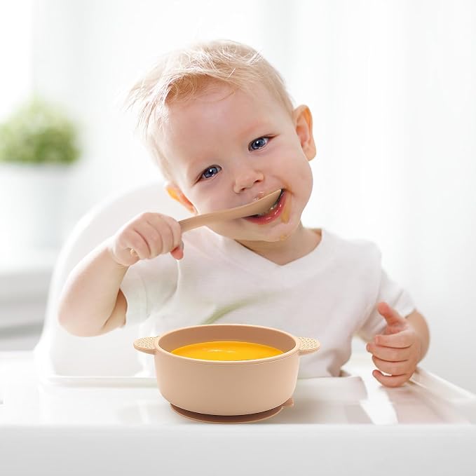 Baby Bowls with Suction and Baby Spoons Set of 3, Silicone Stay Put Bowls and - Image 3