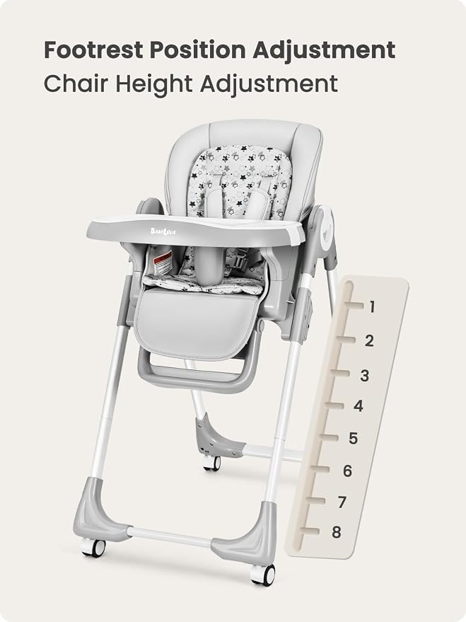 Foldable High Chair with Soft Cushion, High Chairs - Image 3