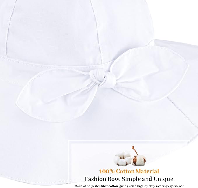 Baby Girl Sun Hat with UPF 50+ Outdoor Adjustable Beach Hat with Wide Brim - Image 5