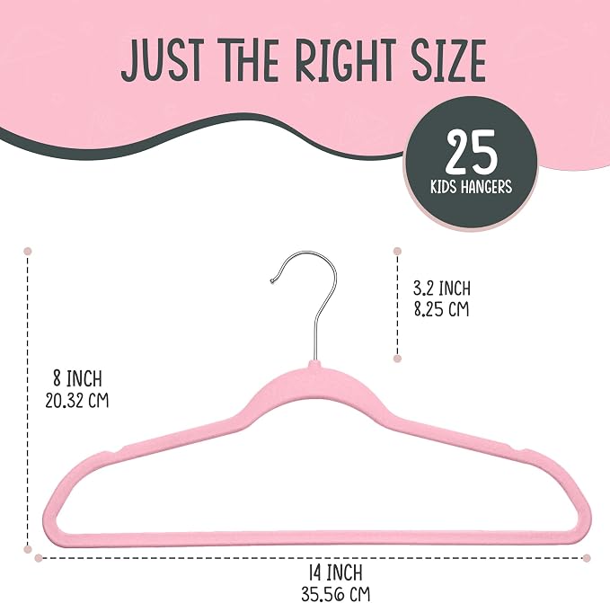 25 Premium Kids Velvet Hangers - Image 2