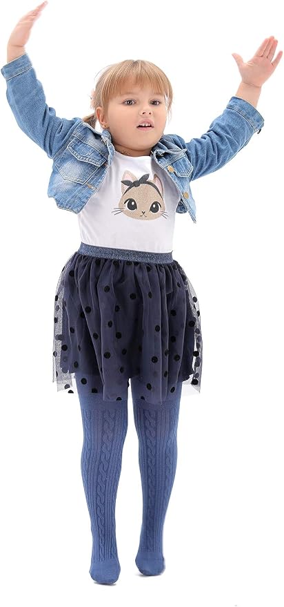 EPEIUS Baby Girl Tights Thick Cable Knit Leggings Stockings Cotton Pantyhose - Image 4