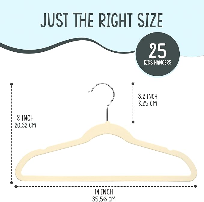 25 Premium Kids Velvet Hangers - Image 2