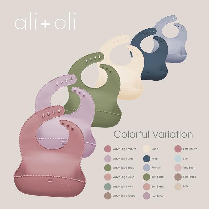 Ali+Oli Silicone Bib Waterproof Silicone Bibs - Image 2