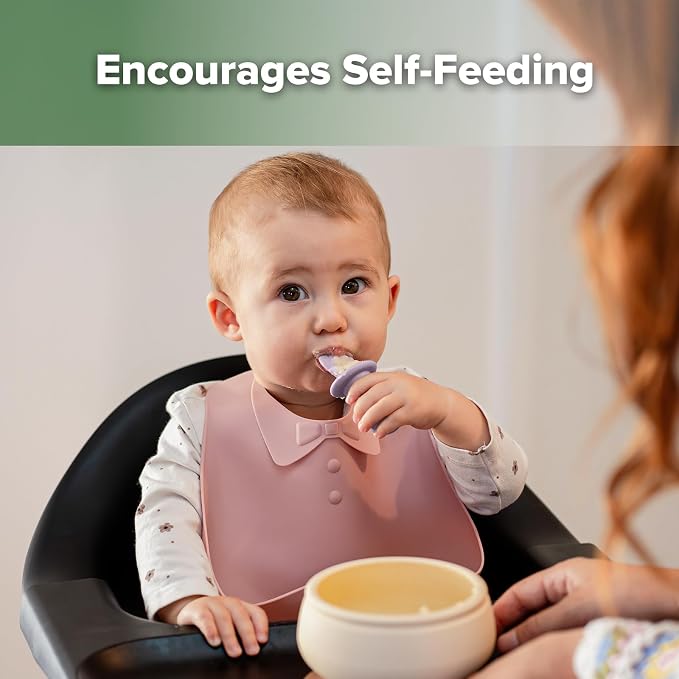 Haakaa Astronaut Beginner Silicone Cutlery Set – Toddler Spoons Self Feeding - Image 2