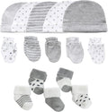 Newborn Baby Boy Girl Caps Mittens Socks Set Cotton Baby Essentials Accessories by MAMIMAKA