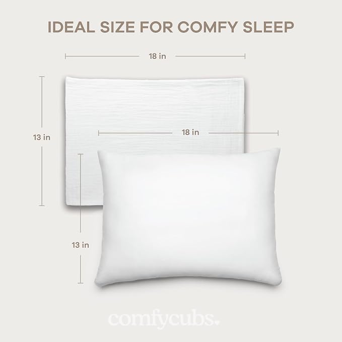 Comfy Cubs Toddler Pillow with Muslin Pillowcase, 13 x 18 in - Image 3