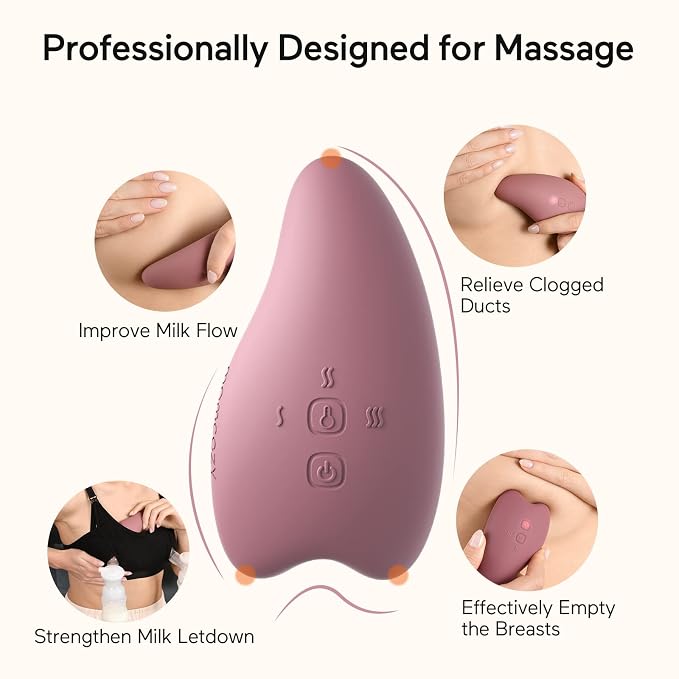 Momcozy Warming Lactation Massager 2-in-1, Soft Breast Massager - Image 2
