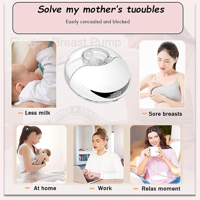 Wearable Breastfeeding Pump, 4 Modes & 12 Levels, Hands Free Breast Pump - Image 7