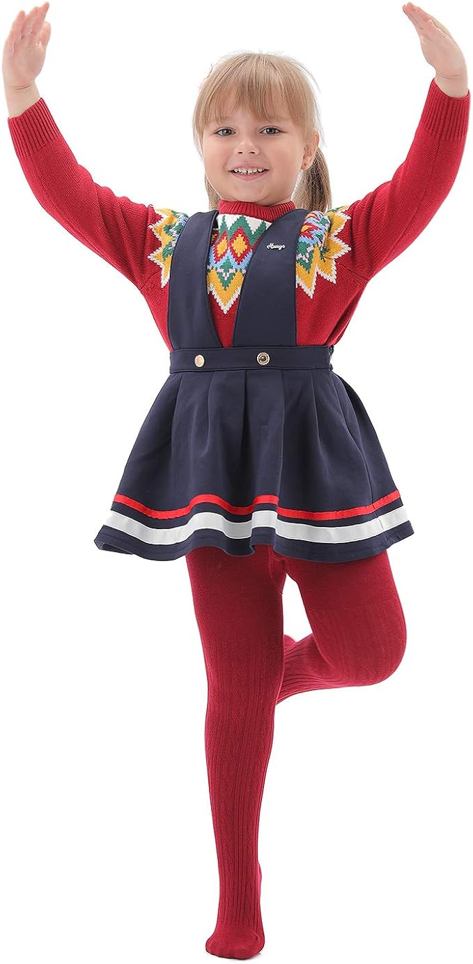 EPEIUS Baby Girl Tights Thick Cable Knit Leggings Stockings Cotton Pantyhose - Image 4