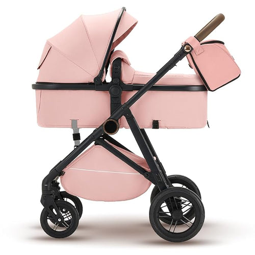 2 in 1 Baby Stroller, High Landscape Infant Stroller Pram Foldable Pushchair by wisesonle