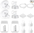 Full Breast Pump Parts with 17mm Oval Soft Rim Flanges and Wide-Mouth Base by IVARONAL