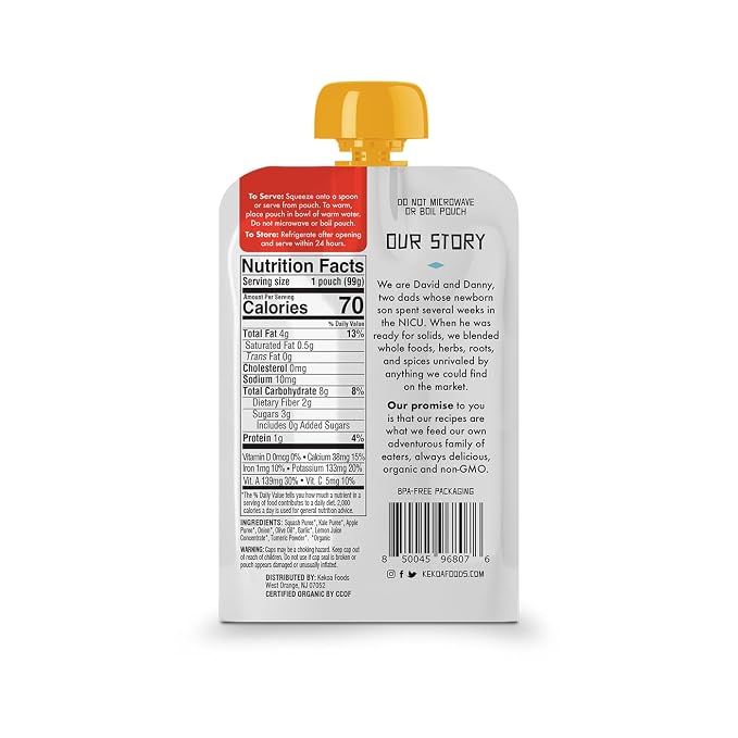 Kekoa Foods Squash & Kale with Turmeric Baby Food Purée | 100% USDA - Image 9