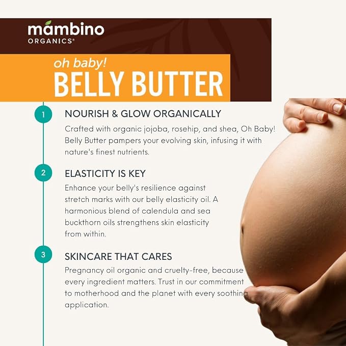 Mambino Organics Oh Baby! Belly Butter, Belly Cream - Image 4