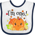 inktastic I'm One- Pumpkin Birthday Autumn Baby Bib by Inktastic