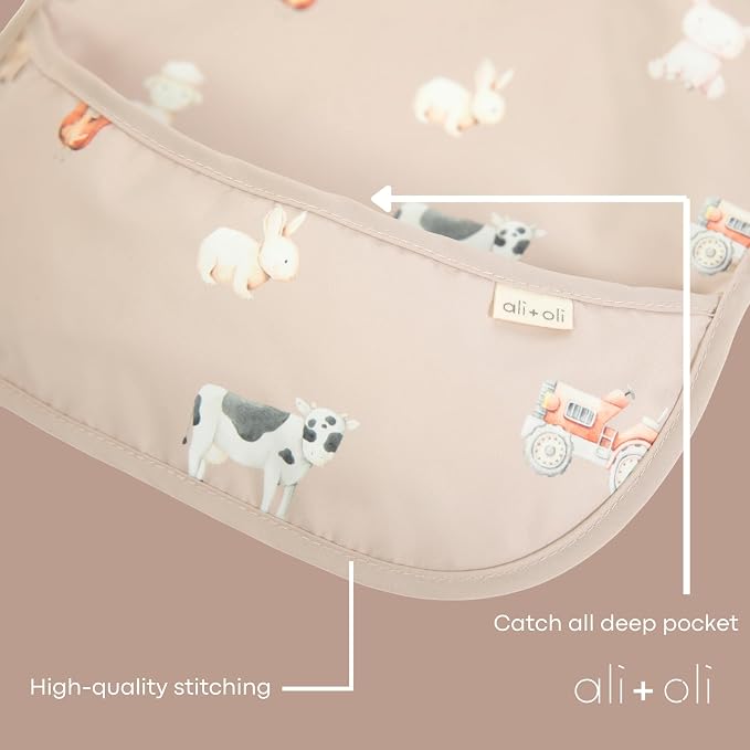 Ali+Oli Smock Bibs for Babies, BPA-Free Oeko-Tex Certified, Waterproof Baby - Image 9