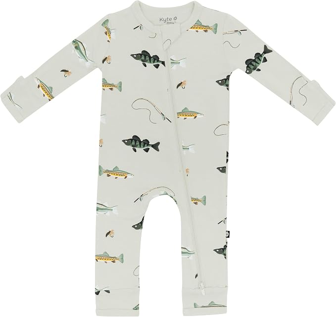 KYTE BABY Unisex Rayon Made From Bamboo Zippered Rompers 0-24 Months by KYTEBABY
