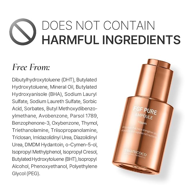 Swanicoco Pregnancy Safe Skincare FGF Pure Ampoule Serum, Firming Anti Aging - Image 7