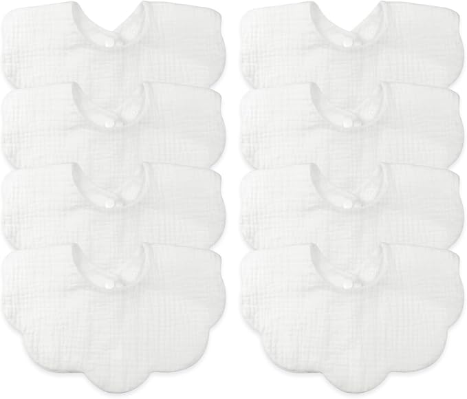 Muslin Baby Bibs for Drooling and Teething Newborn Drool Bibs for Baby Girl Boy by DOSMINE