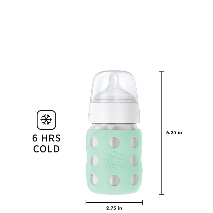 Lifefactory 8-Ounce Stainless-Steel Vacuum-Insulated Wide-Neck Baby Bottle - Image 5