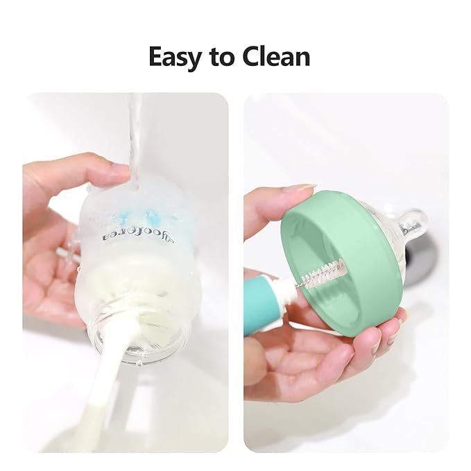 Yooforea Silicone Coated Glass Baby Bottle, 6M+ Fast Flow Nipple I Anti-Colic - Image 8