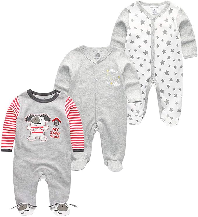 Kiddiezoom Baby and Toddler Boys'Snug Fit Footed One-Piece Romper Jumpsuit by Kiddiezoom