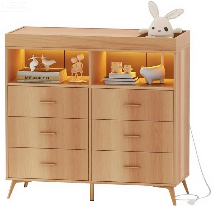 Changing Table Dresser with Drawers, Baby Dresser with Changing Table Top - Image 8