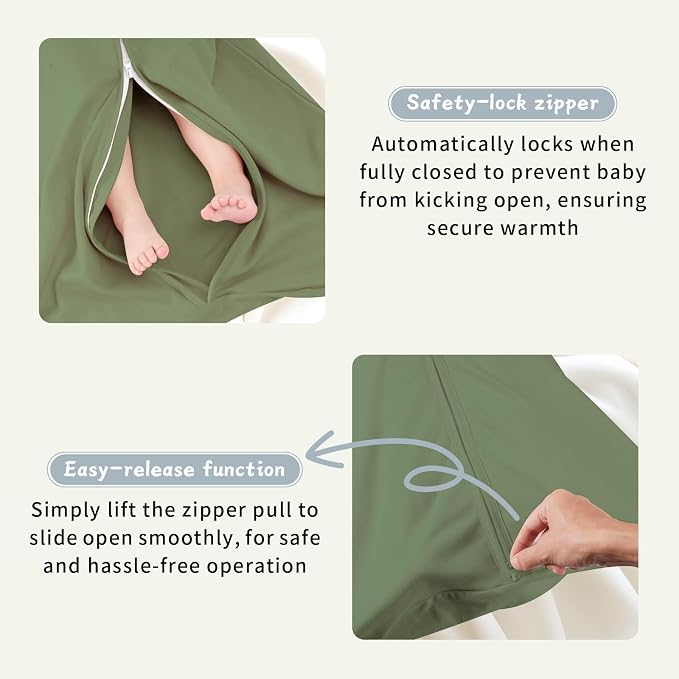 3 Pack Baby Sleep Sack 18-24 Months 100% Cotton TOG 0.5 Baby Sleeping Bag 2-Way - Image 3