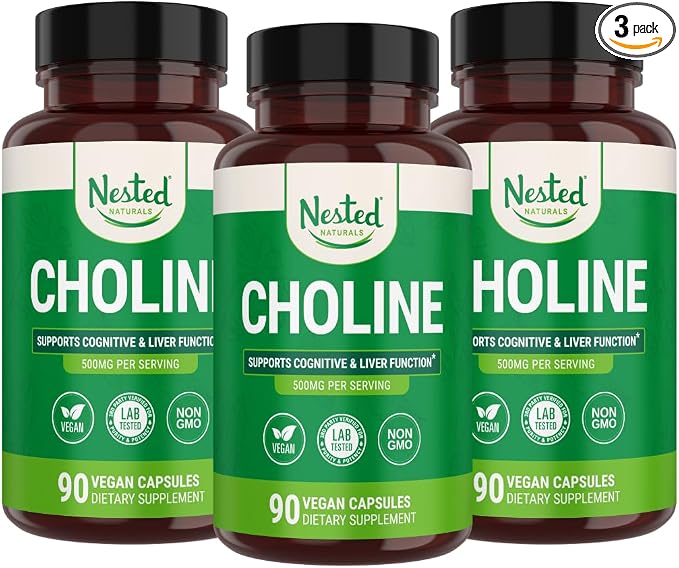 Nested Naturals Choline Bitartrate 500mg by NestedNaturals