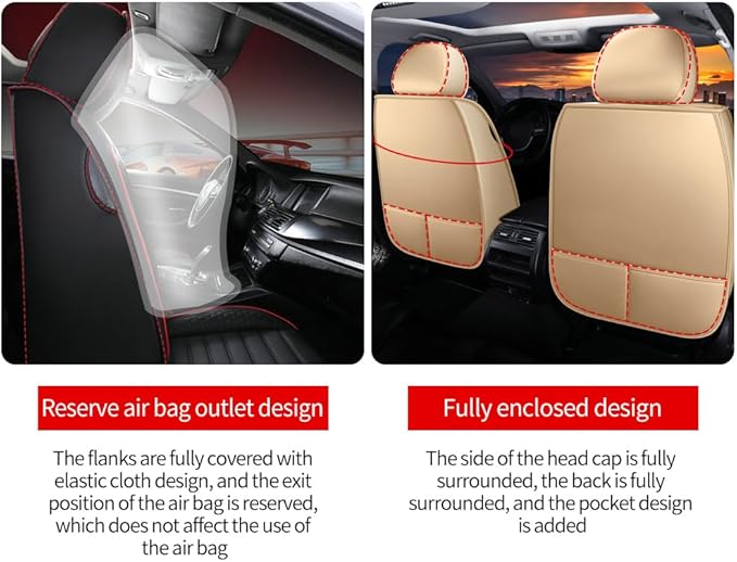 Leather Car Seat Covers for Toyota Corolla 2006-2024, Car Seat Covers Full Set - Image 3