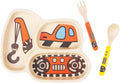 Kid Plate Set Bamboo Toddler Plates Dinnerware Dinner Dish Set Baby Feeding by nohlerlife