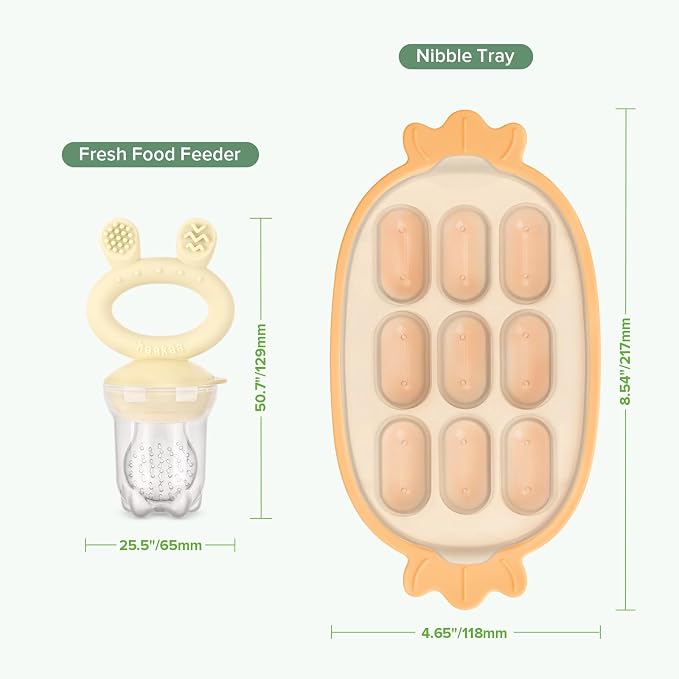 Haakaa Baby Fruit Food Feeder & Silicone Freezer Nibble Tray Combo - Image 8