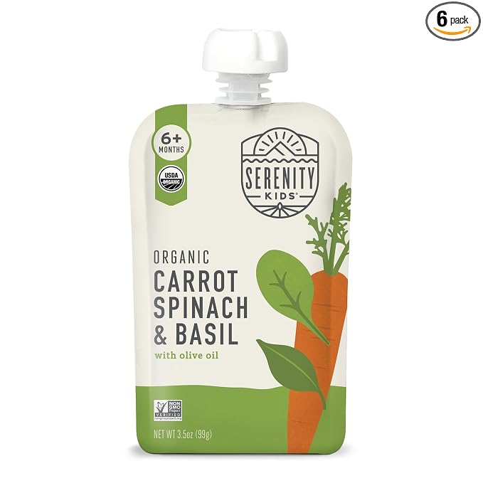 Serenity Kids 6+ Month Organic Veggie Puree Baby Snacks Pouches by SerenityKids