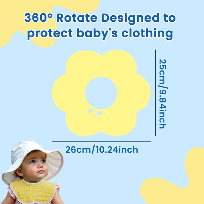 EllieHouse Baby Bibs for Girls Boys 8 Pack Muslin Drool Teeth Drooling Teething - Image 4