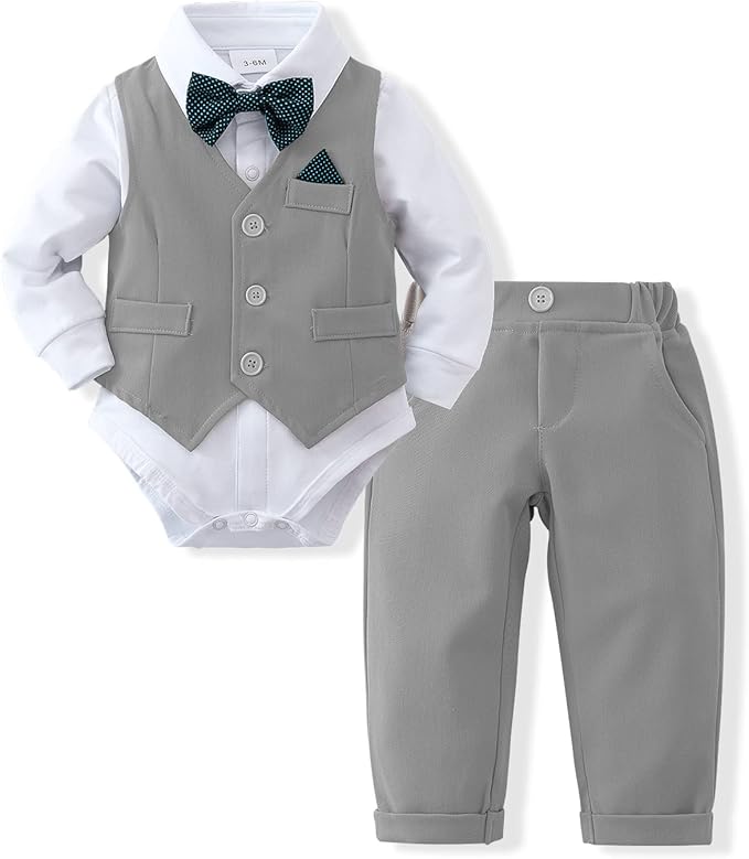 DISAUR Baby Boy Clothes Toddler Boy Outfits 4PCS Gentleman Dress by DISAUR