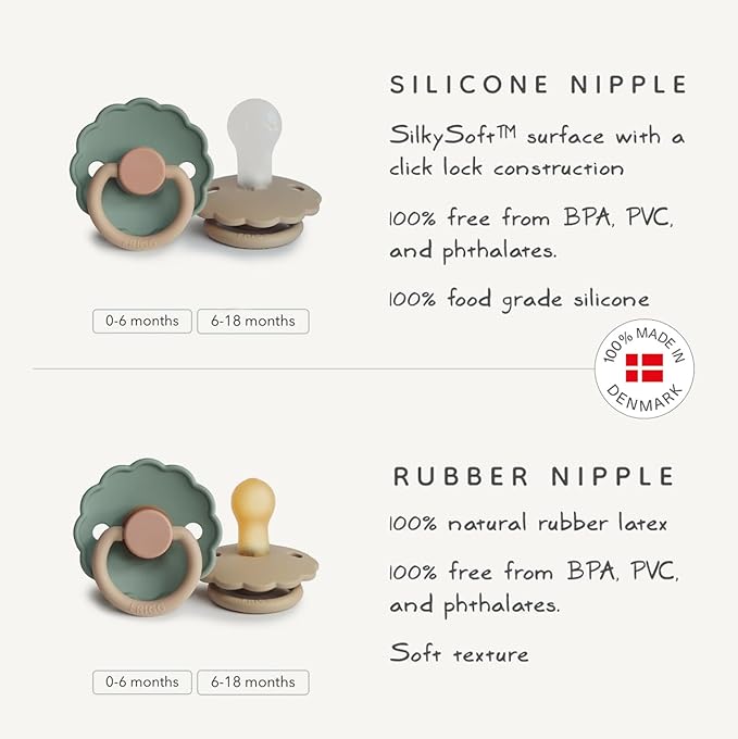 FRIGG Daisy Night SilkySoft Silicone Baby Pacifier | Made in Denmark | BPA-Free - Image 3