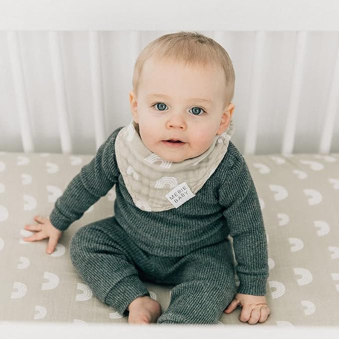 Mebie Baby Muslin Cotton Bib, 3 pack, Baby Bib Set - Image 5