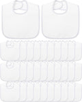 Foaincore 30 Pcs White Bibs for Baby 2 Ply Waterproof Absorbent White Bibs Bulk by Foaincore