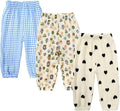 MYGBCPJS Baby Boys Girls Cotton Linen Trousers Kids Casual Ankle Pants Loose by MYGBCPJS