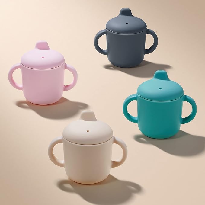 6 Months+ Sippy Cups with Handles, Small Silicone Sippy Cups Leak Proof 5oz - Image 5