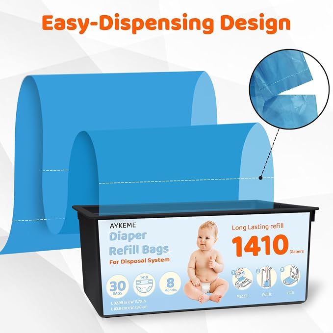 90 Bags Diaper Pail Refills Bags Compatible - Image 5