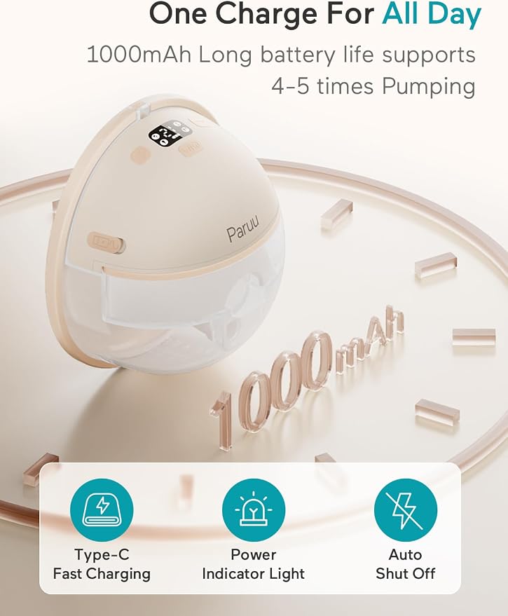 Paruu Hands Free Breast Pump P16, Wearable Breast Pump Electirc Portable - Image 5
