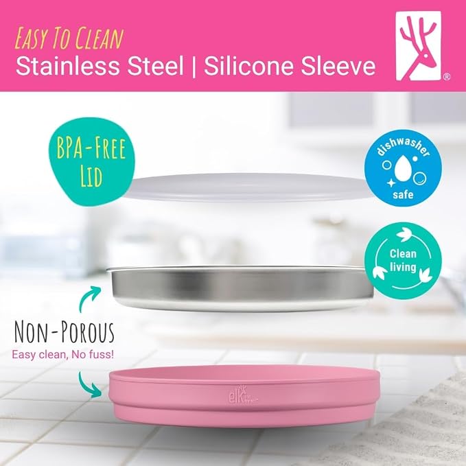 Stainless Steel Divided Plates + Silicone Sleeve and Storage Lid | Baby - Image 6