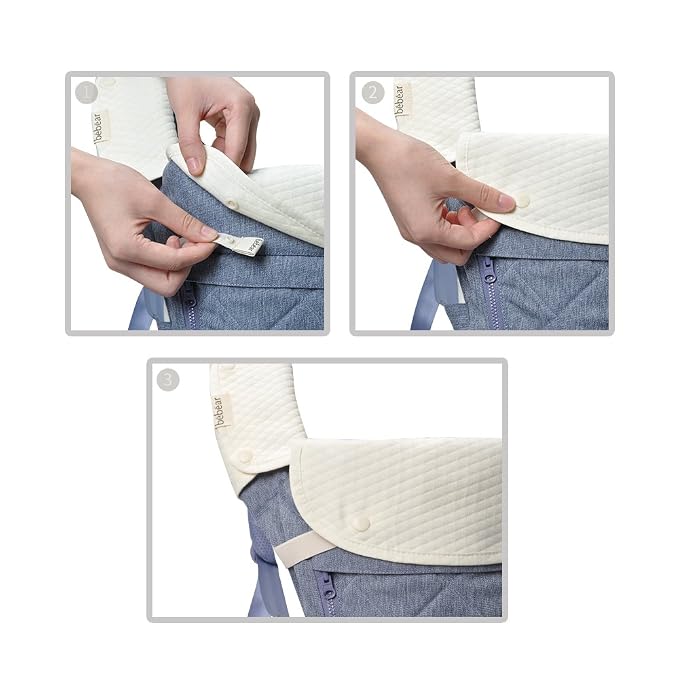 Bebamour Drool and Teething Reversible Cotton Pad White Drool Bib - Image 6