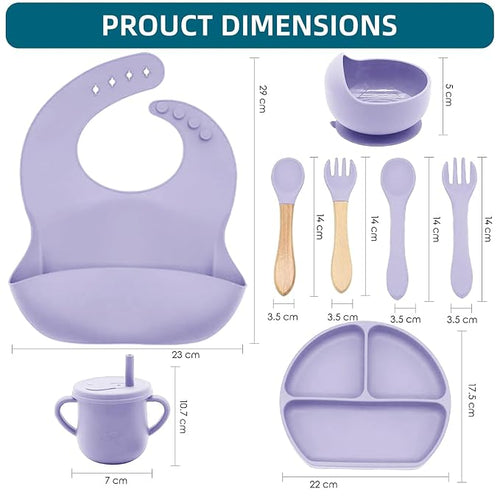 100% Silicone Baby Feeding Set, BPA Free Baby Dishes Set - Image 2
