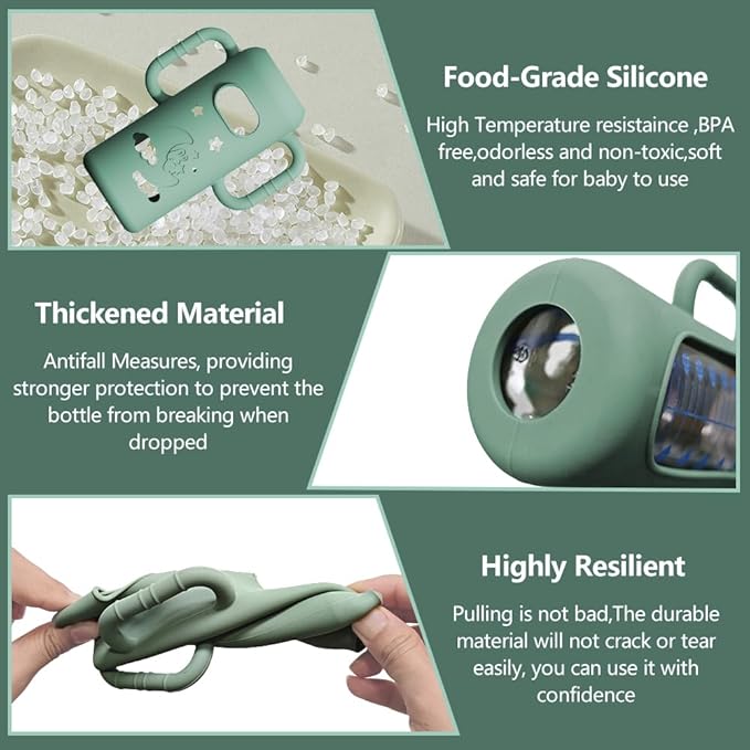 4 Pack Silicone Sleeves for Dr. Brown's Glass Bottles - Image 4